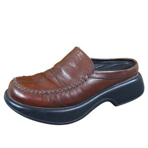 Dansko Madigan Women Casual Leather Mule Clog Size 37 Comfort Brown Slip On